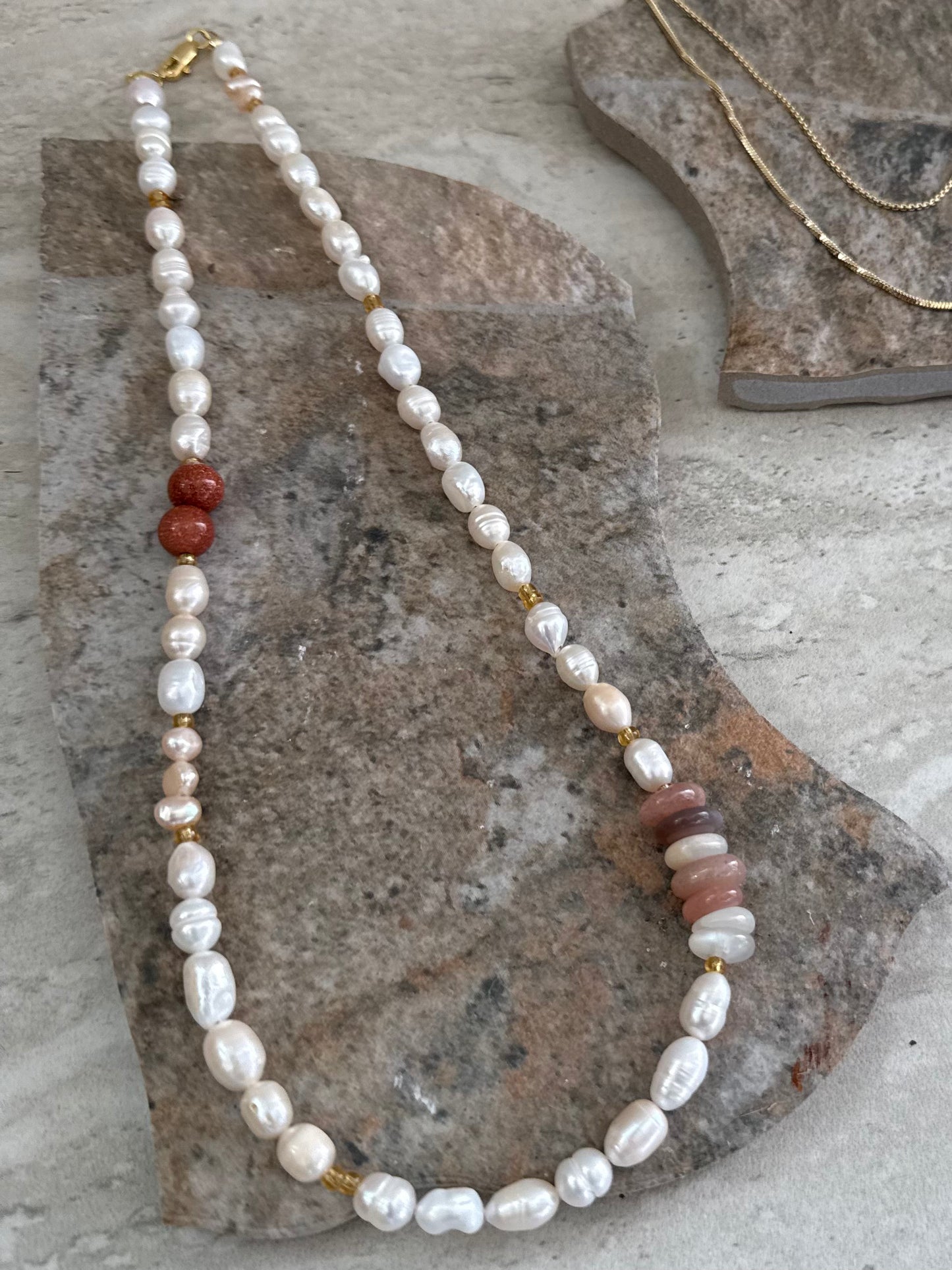 Amber Pearl Necklace