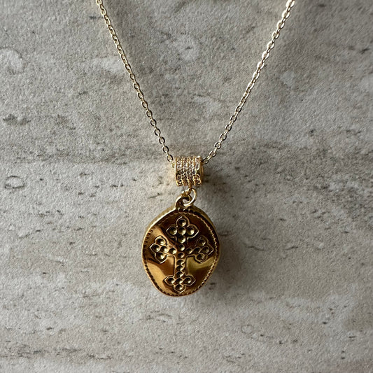Cross Coin Necklace