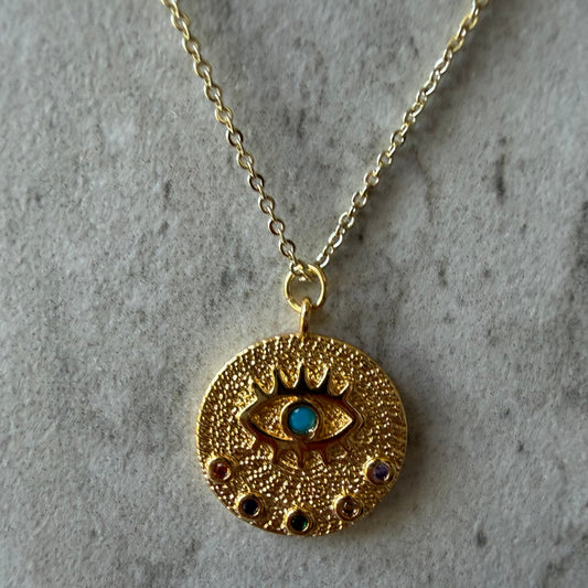 Evil Eye Coin Necklace