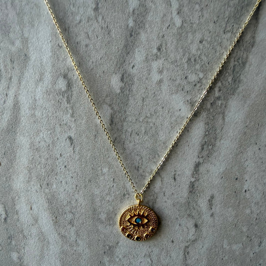 Evil Eye Coin Necklace