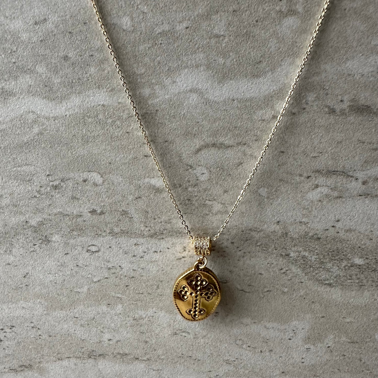 Cross Coin Necklace