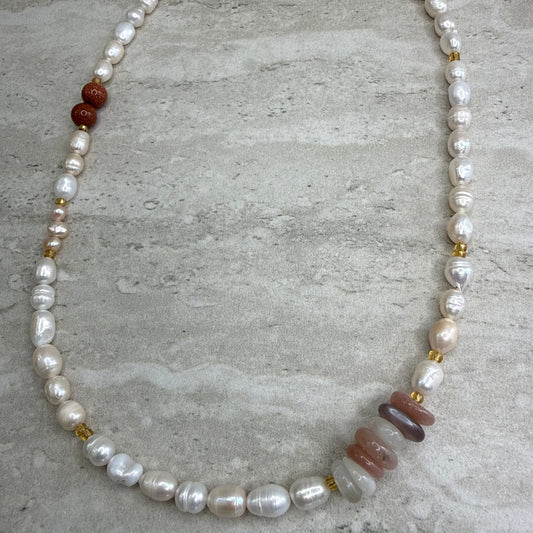 Amber Pearl Necklace