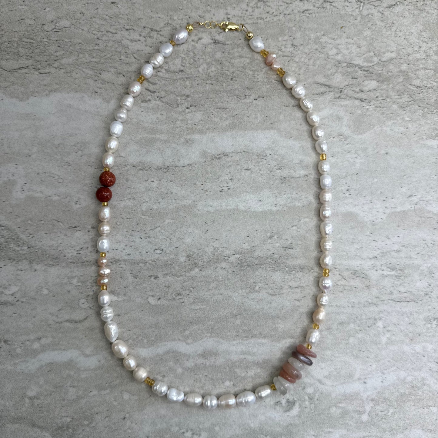 Amber Pearl Necklace