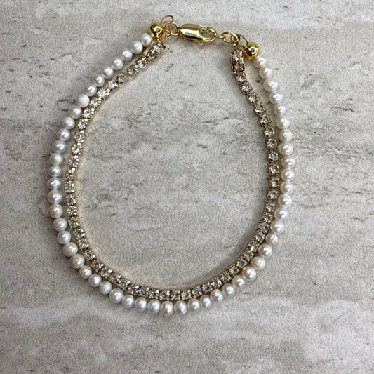 Celine Diamond Pearl Bracelet